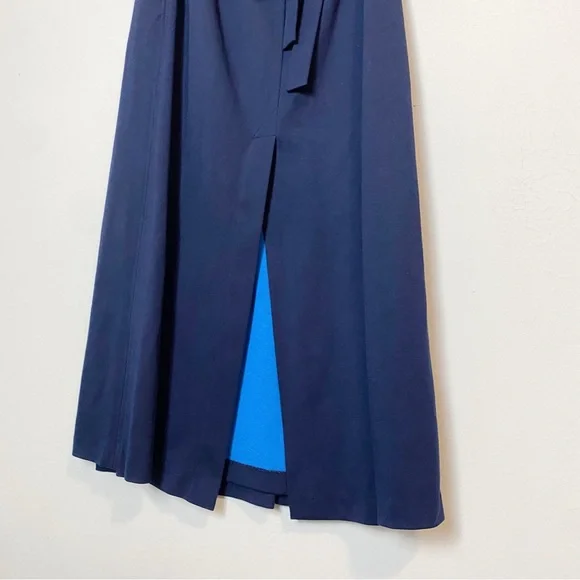 Tory Sport Blue Two Tone Wrap Maxi Skirt - Picture 13 of 14
